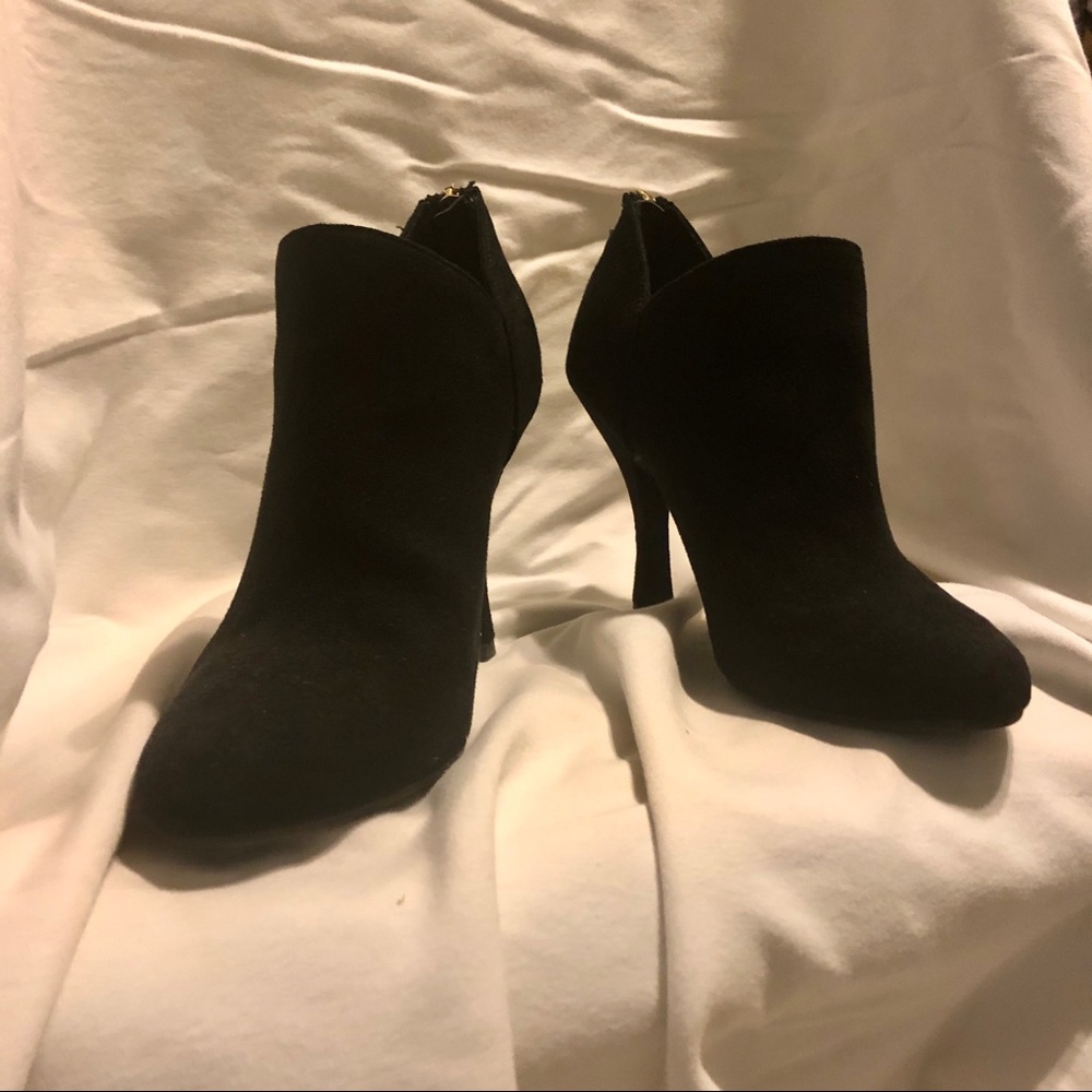 Faux suede black booties